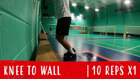 knee to wall warm-up