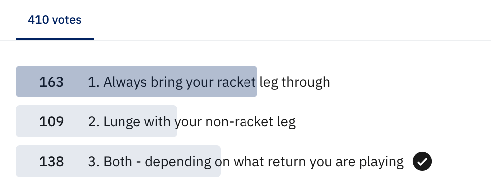reddit poll which leg do you use to return